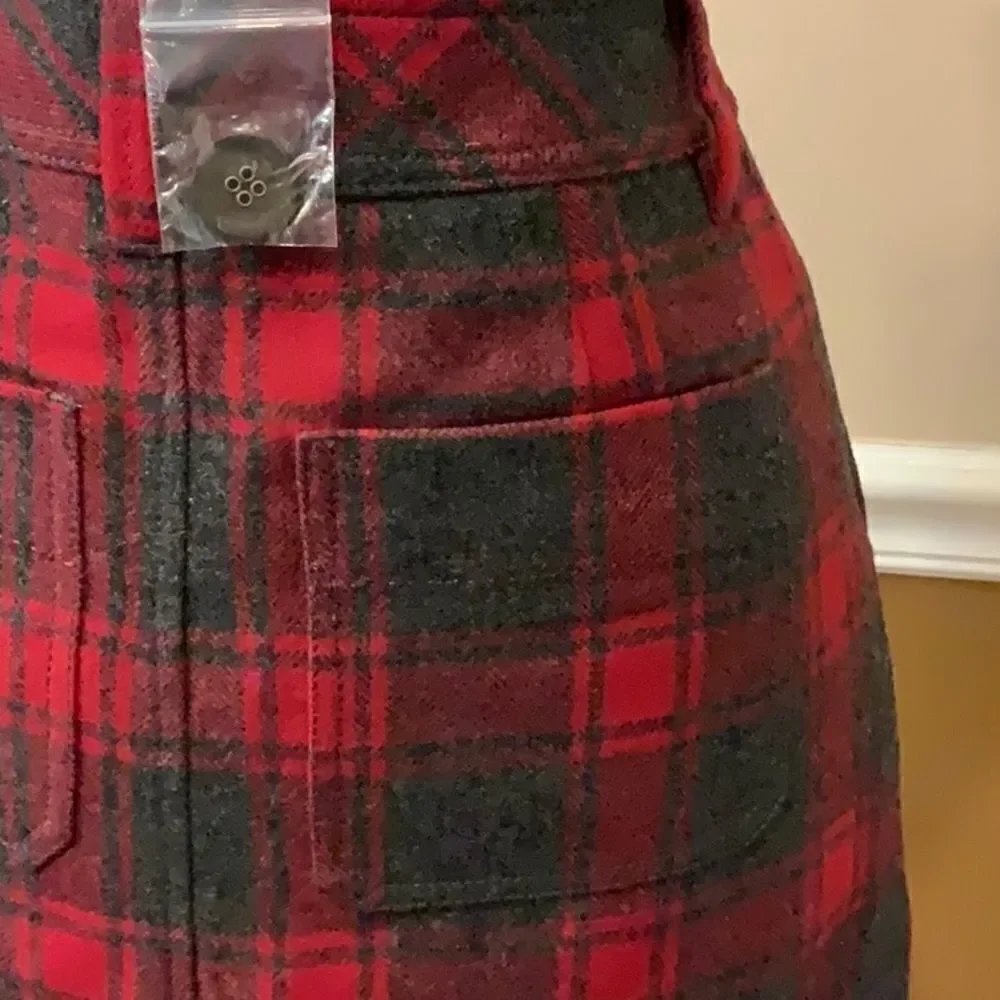 NWOT Eddie Bauer Wool Blend plaid Skirt 2P